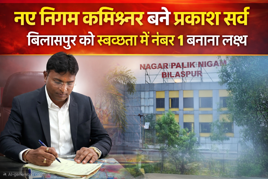 बिलासपुर के नए निगम कमिश्नर बने प्रकाश सर्वे: पद संभालते ही बोले बिलासपुर को स्वच्छता में नंबर 1 बनाना लक्ष्य