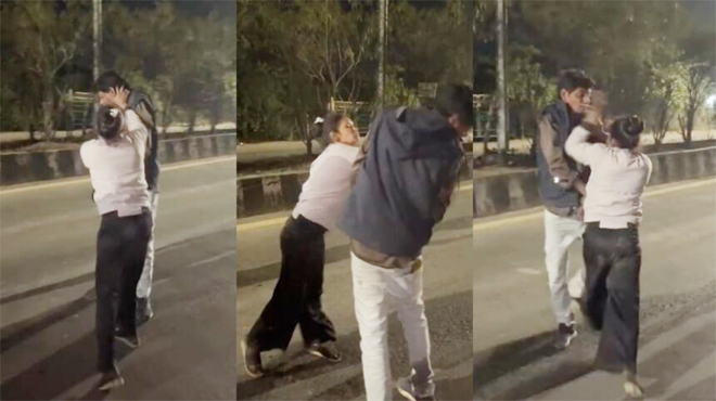 बिलासपुर: नशे की हालत में युवक–युवती का सड़क पर हंगामा, मारपीट और हाईवोल्टेज ड्रामा, वीडियो वायरल