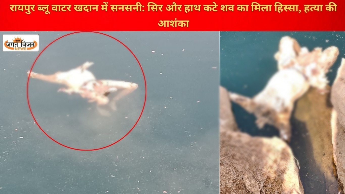 रायपुर ब्लू वाटर खदान में सनसनी: सिर और हाथ कटे शव का मिला हिस्सा, हत्या की आशंका