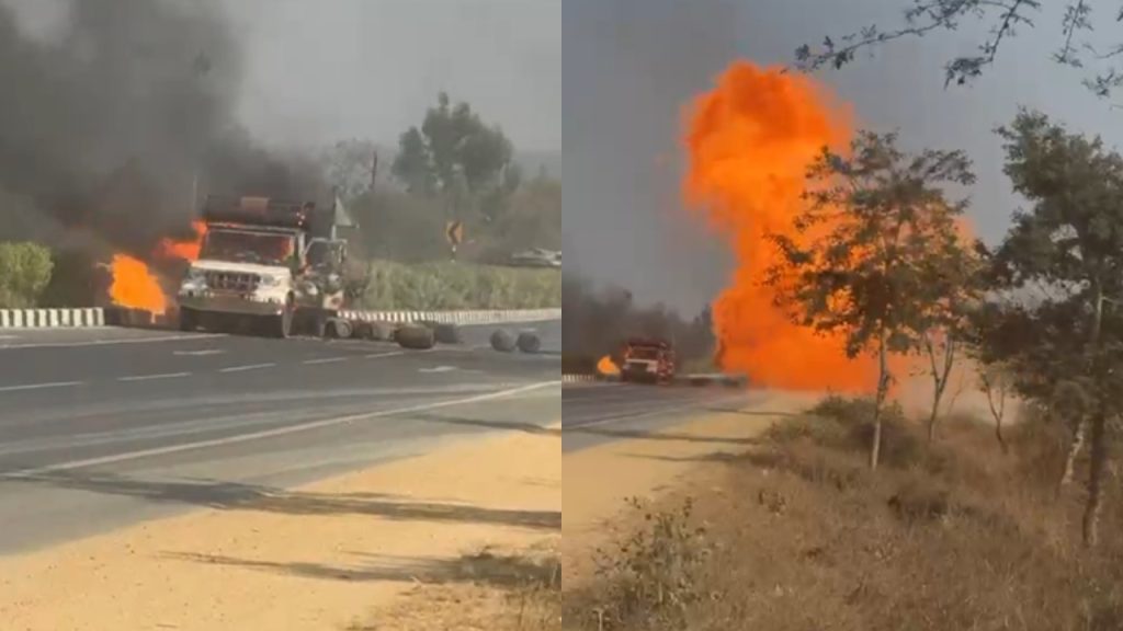 CG News: महासमुंद में हाईवे पर खौफनाक हादसा, पिकअप में लगी आग, गैस सिलेंडर एक-एक कर फटा