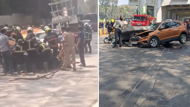मुंबई के मुलुंड में बड़ा हादसा: निर्माणाधीन मेट्रो पिलर का हिस्सा गिरा, कई वाहन क्षतिग्रस्त, 4 घायल