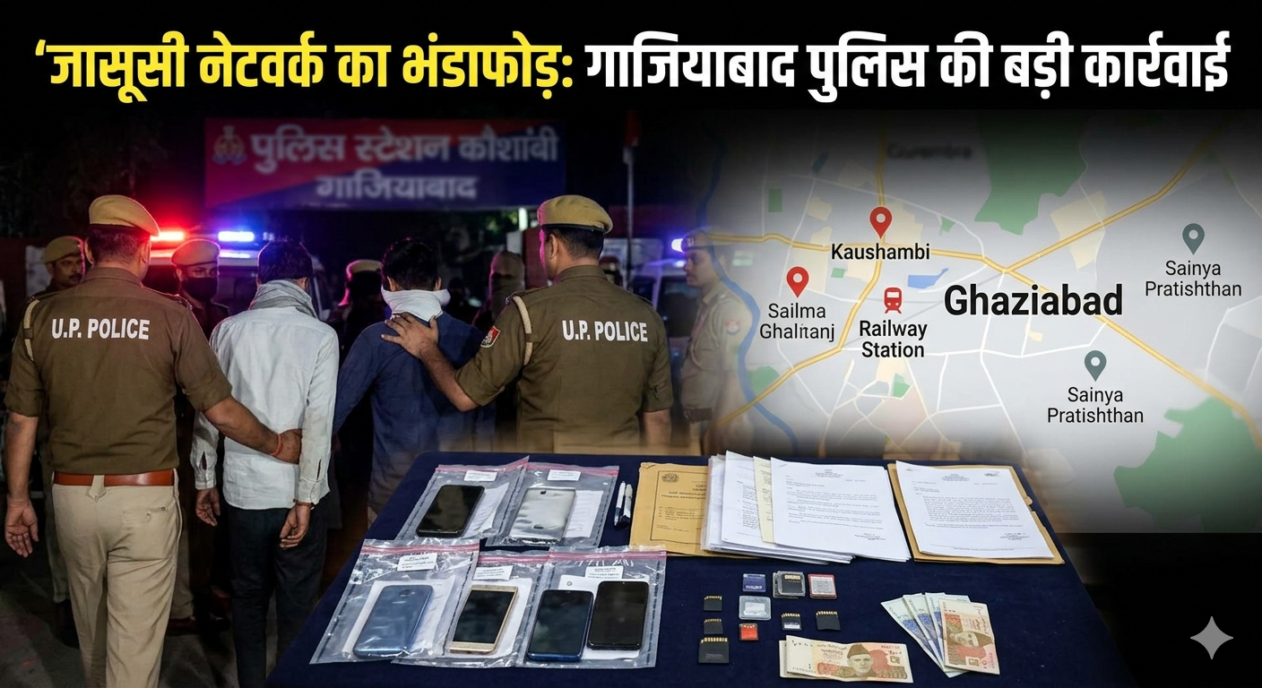 Ghaziabad Spy Case: पाकिस्तानी कनेक्शन वाला जासूसी नेटवर्क बेनकाब, 5 नाबालिग समेत 9 और गिरफ्तार