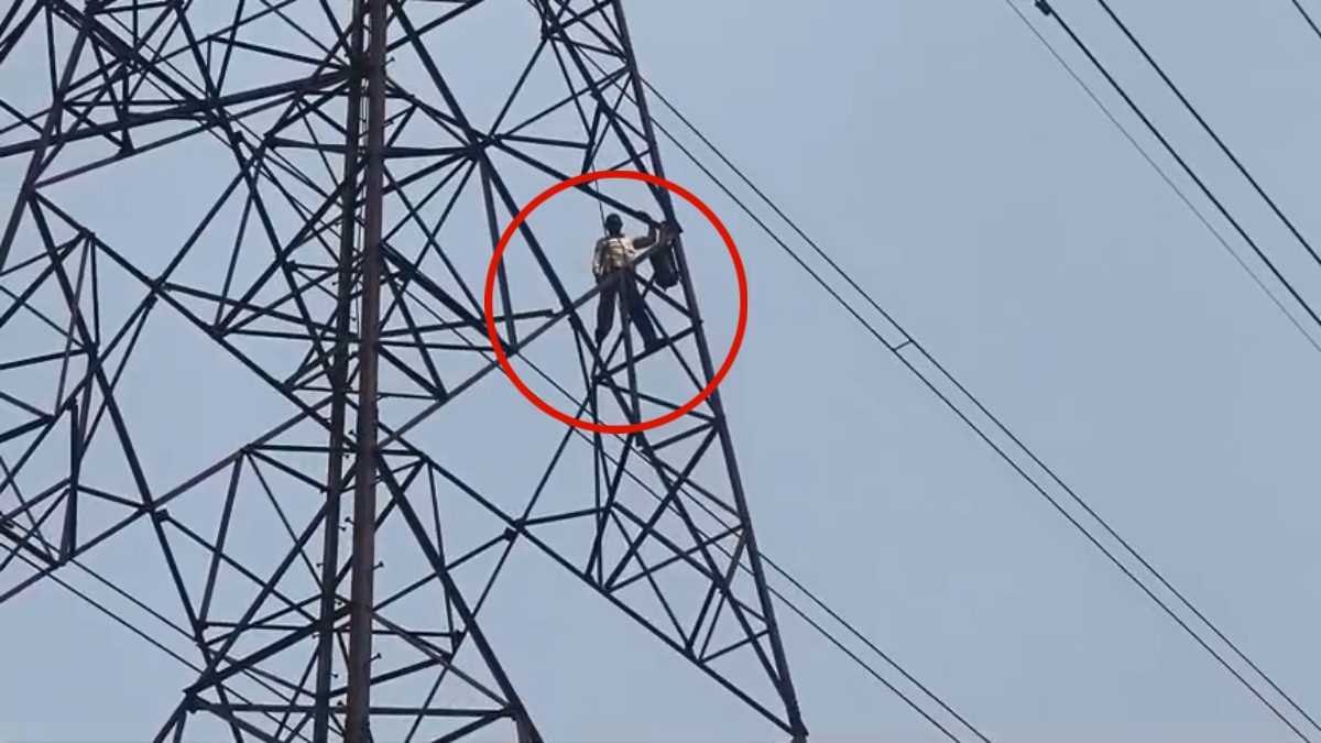जमीन पर कब्जे का आरोप… किसान ने उठाया खतरनाक कदम, बिजली टावर पर चढ़कर किया विरोध, देखे वीडियो  