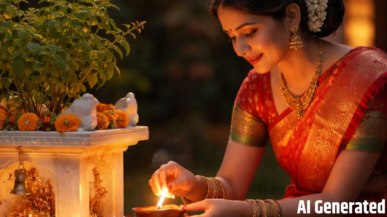 Tulsi Puja Vidhi: रोजाना इस विधि से जलाएं तुलसी के पास दीपक, घर में आएगी सुख समृद्धि!