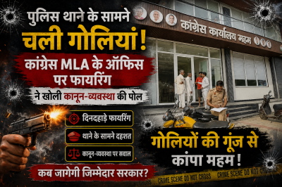 पुलिस थाने के सामने चली गोलियां! कांग्रेस MLA के ऑफिस पर फायरिंग ने खोली कानून-व्यवस्था की पोल