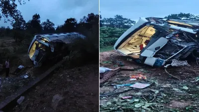 CG Accident News: तड़के बड़ा सड़क हादसा! अनियंत्रित होकर पलटी यात्री बस, 10 से ज्यादा लोग घायल; मची चीख-पुकार