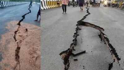 पहली बारिश में ही रेलवे ओवरब्रिज की खुली पोल: बरगा में सड़क धंसी, आलीवारा में दरारें; निर्माण गुणवत्ता पर उठे सवाल