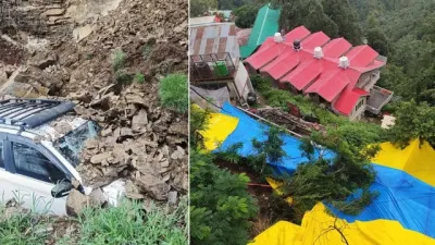 पहाड़ दरके, मलबे में दबीं गाड़ियां! शिमला में बारिश का कहर, कई इमारतों पर मंडराया बड़ा खतरा