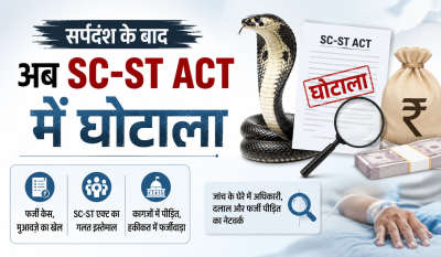 सर्पदंश के बाद अब SC-ST एक्ट में फर्जीवाडे की सुगबुगाहट, FIR दर्ज कराकर सरकारी मुआवजा डकारने का खेल, सीपत की एक महिला पर शक !