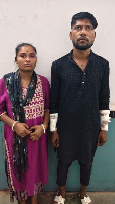 शराब के नशे में पड़ोसी के घर घुसकर मारपीट, निगरानी बदमाश और पत्नी गिरफ्तार