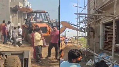 रावतपुरा में निगम का बड़ा एक्शन: 4 बुलडोजर के साथ पहुंची टीम, चिन्हित अवैध निर्माण पर कार्रवाई; पुलिस बल रहा तैनात