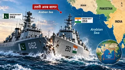 Arabian Sea में आमने-सामने आए भारत-पाक के युद्धपोत! टक्कर के बाद नई दिल्ली में पाक राजनयिक तलब, 1991 समझौते का हवाला