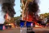 Giroudhpuri Dham Fire: मंदिर परिसर में लगी भीषण आग, 3 सिलेंडर ब्लास्ट से मचा हड़कंप, 16 दुकानें खाक, लाखों का नुकसान