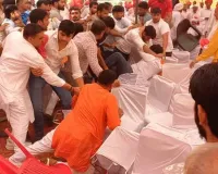 झज्जर में शिलान्यास कार्यक्रम बना अखाड़ा: मंच पर नेताओं में मारपीट, मंत्री के जाते ही बिगड़े हालात