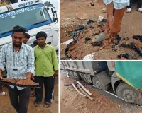जन मन योजना की सड़क पर बड़ा सवाल! दो महीने में धंसा ट्रक, पापड़ की तरह टूटा डामर