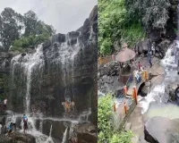 घटारानी में खतरनाक स्टंट पड़ा भारी: 52 फीट ऊंचे झरने से फिसला नशे में धुत युवक, पुलिस की मुस्तैदी से बची जान
