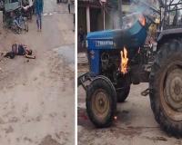 मासूम की मौत से मचा कोहराम! रेत से भरे ट्रैक्टर ने बच्चे को कुचला, गुस्साए ग्रामीणों ने वाहन फूंका; चालक की पिटाई के बाद चक्काजाम