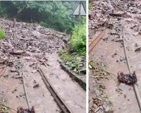 हिमाचल में बारिश का रौद्र रूप: पहाड़ टूटकर पटरी पर गिरा, कालका-शिमला ट्रेन थमी; हाईवे भी मलबे में घिरा