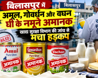 बिलासपुर में अमूल, गोवर्धन और वचन घी के नमूने अमानक, खाद्य सुरक्षा विभाग की जांच से मचा हड़कंप