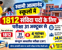 स्वामी आत्मानंद स्कूलों में 1812 संविदा पदों के लिए परीक्षा 31 अक्टूबर से, एडमिट कार्ड जारी