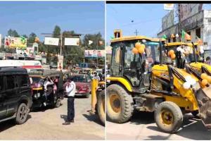 सत्ता का स्वागत, जनता की बेबसी: भाजयुमो प्रदेश अध्यक्ष के लिए JCB शो, शहर जाम, एंबुलेंस और स्कूली बच्चे हुए परेशान 