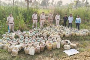 Bilaspur Crime News: अवैध शराब के खिलाफ पुलिस की बड़ी कार्रवाई, झाड़ियों में छिपा 6000 किलो महुआ लाहन जब्त