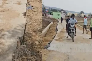 32 लाख की नई सड़क उठे सवाल! निर्माण के एक महीने भीतर दिखीं दरारें, कलेक्टर ने मांगी जांच रिपोर्ट
