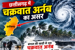 छत्तीसगढ़ में चक्रवात अर्नब का असर: आज भी रायपुर समेत कई जिलों में बारिश के आसार, मौसम विभाग ने जारी किया अलर्ट